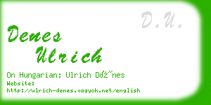 denes ulrich business card